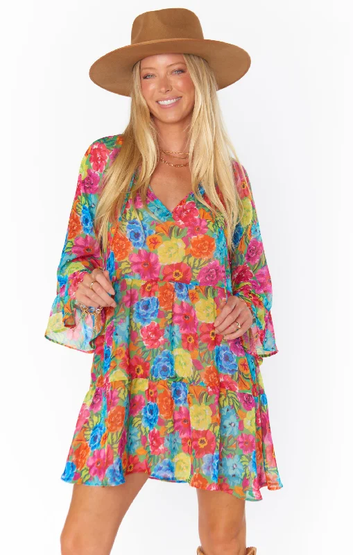 Viola Mini Dress ~ Bright Floral Soiree