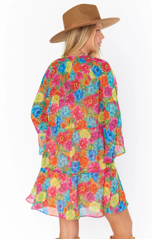 Viola Mini Dress ~ Bright Floral Soiree