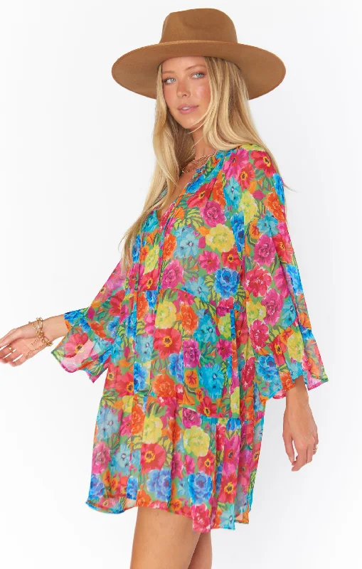 Viola Mini Dress ~ Bright Floral Soiree