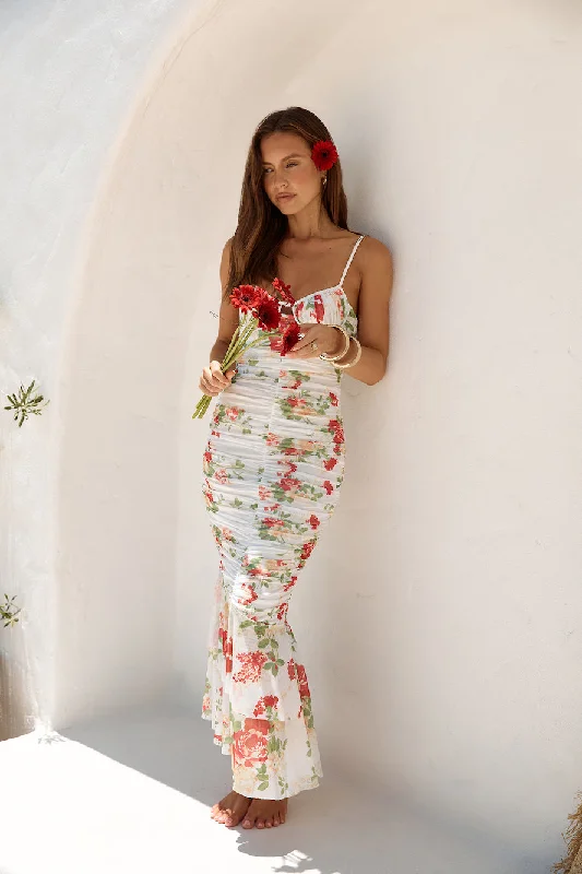 Wander Beyond Mesh Maxi Dress Floral