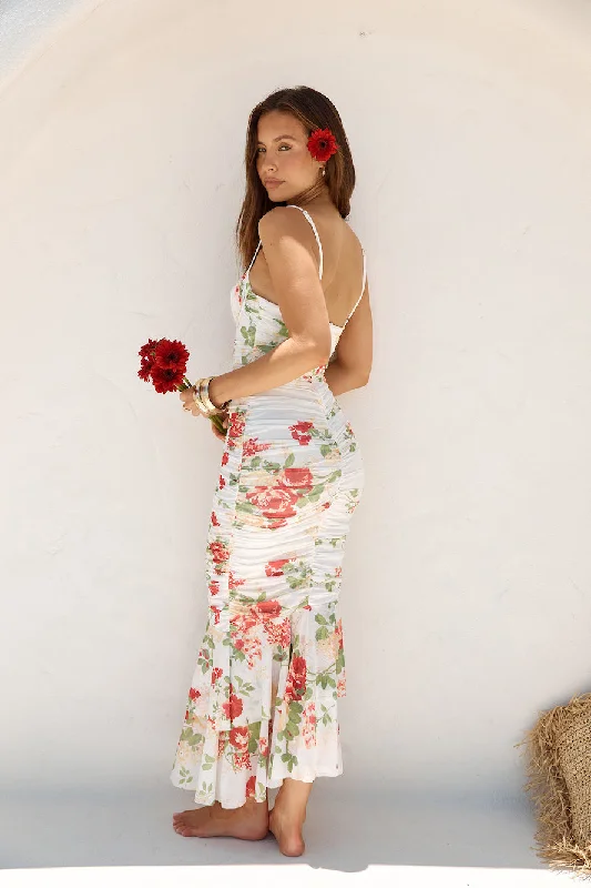 Wander Beyond Mesh Maxi Dress Floral