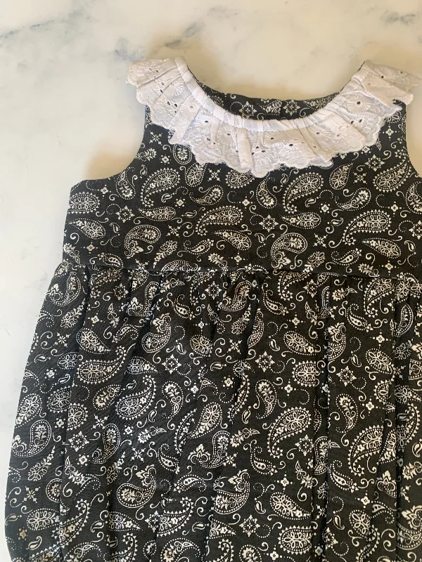 Black and white paisley romper