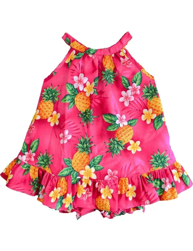 Cute Pineapples Baby Girl Halter 2PC Set