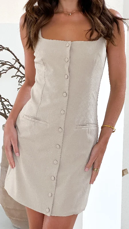 Emi Mini Dress - Beige