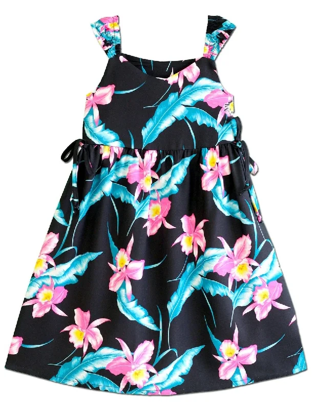 Girls Hawaiian Dress Anela Orchids