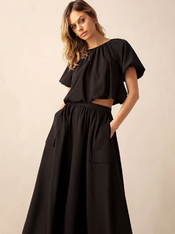 Black Parachute Skirt