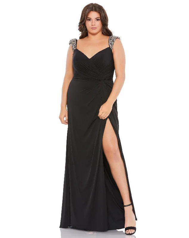 Save Like Never Before!Mac Duggal 49312 Long Formal Plus Size Beaded Gown