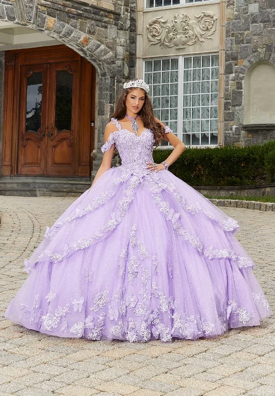 Massive Price Cuts!Vizcaya by Morilee Metallic Butterfly Quince Dress 89414