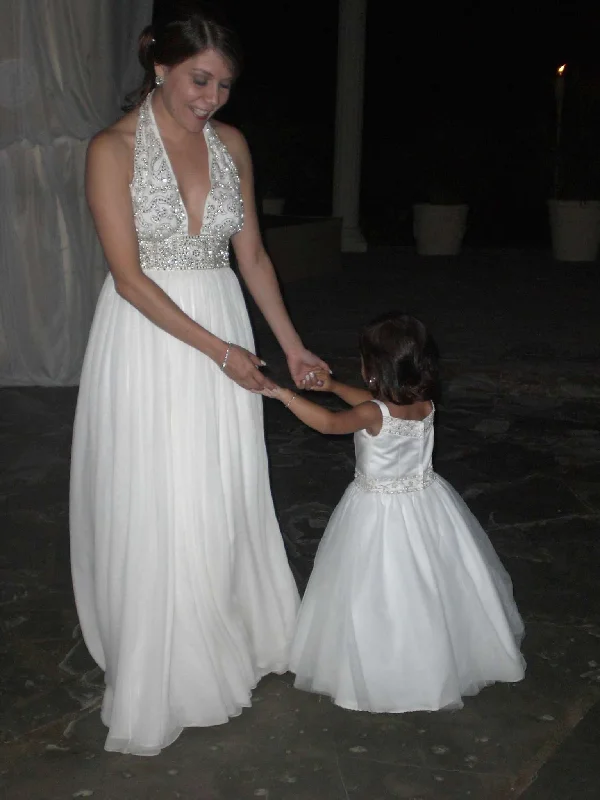 Your Discount is Waiting!Reem Acra Beaded Sleeveless Halter A-Line Wedding Dress