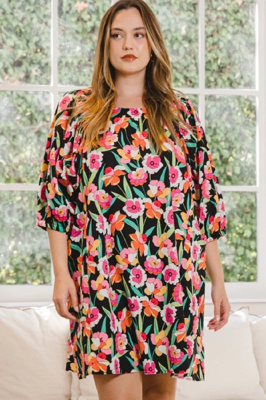 Your Discount is Waiting!ODDI Full Size Floral Puff Sleeve Mini Dress