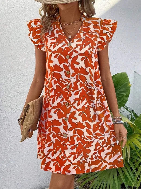 Seasonal Sale – Shop Now!Chic mini dress with notched sleeves