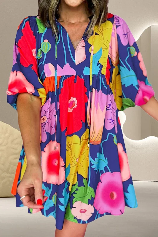 Hot Deals You Can’t Resist!Playful Tie Neck Mini Dress