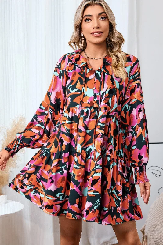Everything Must Go!Chic mini dress with tie neck
