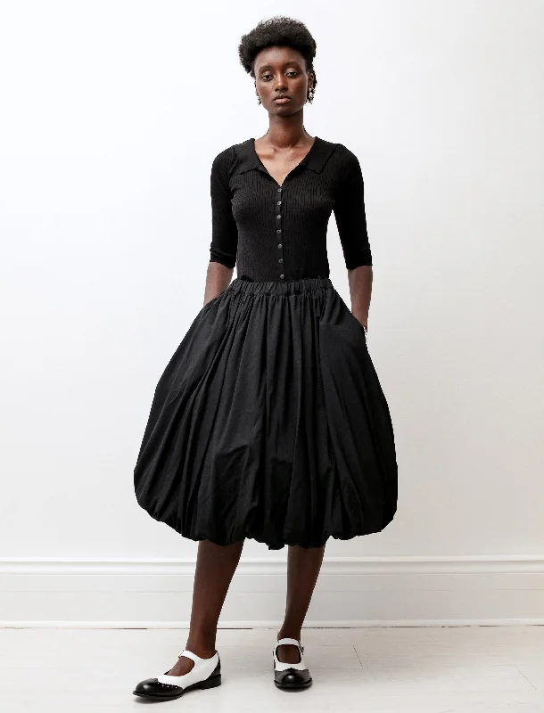 Unbeatable Prices!Wool Balloon Hem Skirt Black