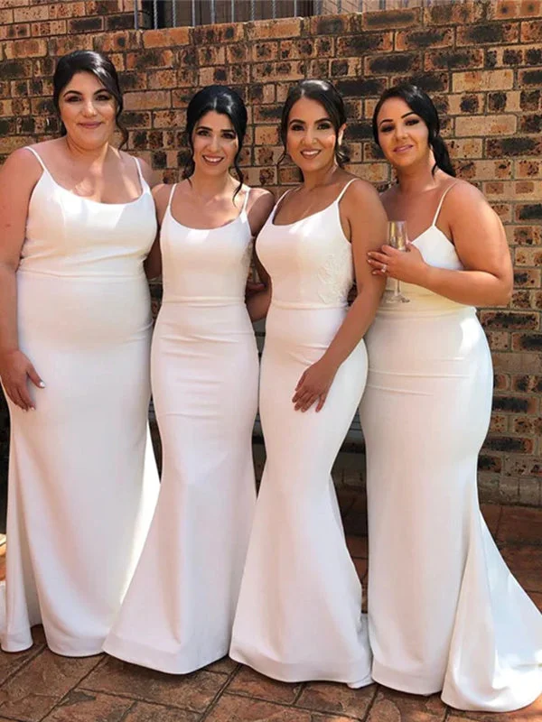 Price Drop Alert!Charming Spaghetti Straps Simple Plus Size Elegant Long Simple Bridesmaid Dresses BD223