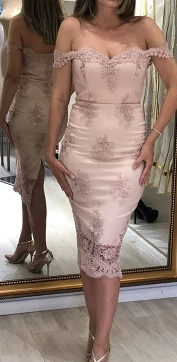 One Click Away from Big Savings!Elegant Sheath Column Lace Bridesmaid Dress Off Shoulder prom dress cg4674 One Click Away from Big Savings!Elegant Sheath Column Lace Bridesmaid Dress Off Shoulder prom dress cg4674