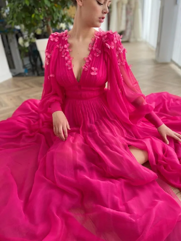 Hottest Discounts of the Year!Butterfly Fuchsia Gown