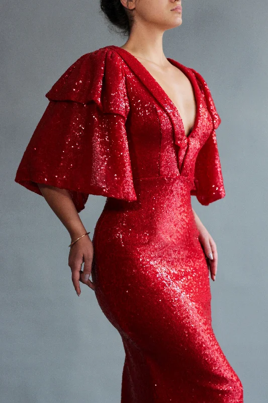 Seasonal Sale – Shop Now!Crimson Sequin Dress